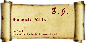 Berbuch Júlia névjegykártya