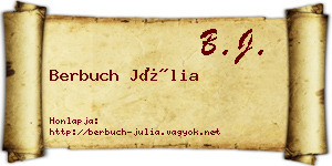 Berbuch Júlia névjegykártya